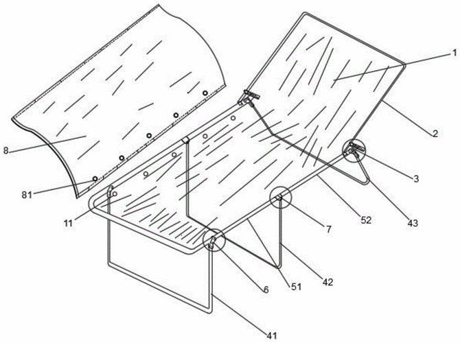 占用空间小被人们广泛应用,目前的折叠床种类繁多,存在的问题是结构