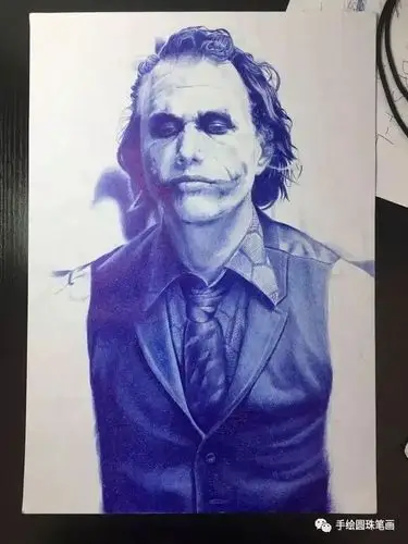 过程图旭仔周末课堂圆珠笔手绘小丑希斯莱杰