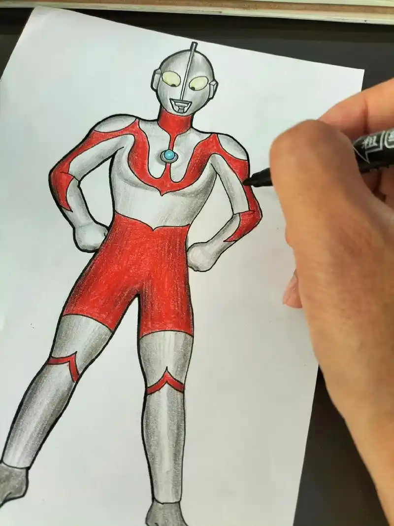 初代奥特曼绘画.#画画 #一起学画画 #手绘 #奥特曼简笔画 - 抖音