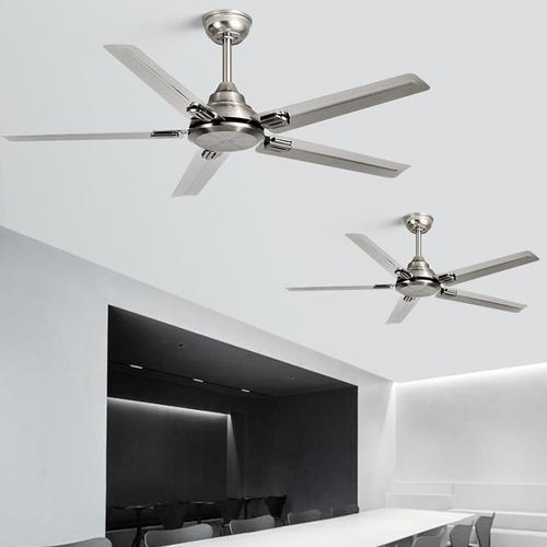 58寸大风力静音不锈钢吊扇家用客厅餐厅风扇工业风商用无灯电风扇