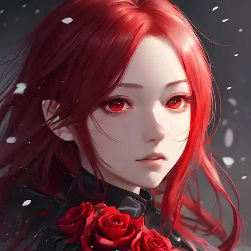 头像红色系玫瑰女霸气高冷