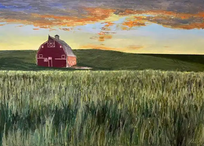 油画棒西雅图麦田详细步骤