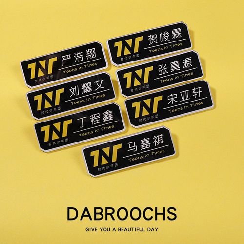 tnt时代少年团胸针 马嘉祺丁程鑫宋亚轩刘耀文名字胸牌粉丝应援牌