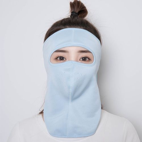防晒口罩女防紫外线全脸遮阳夏天透气薄款户外冰丝棉蒙面大面罩