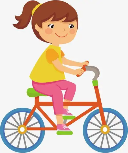 女孩骑自行车简笔画简笔画骑自行车的小女孩使用他的自行车的被集中的