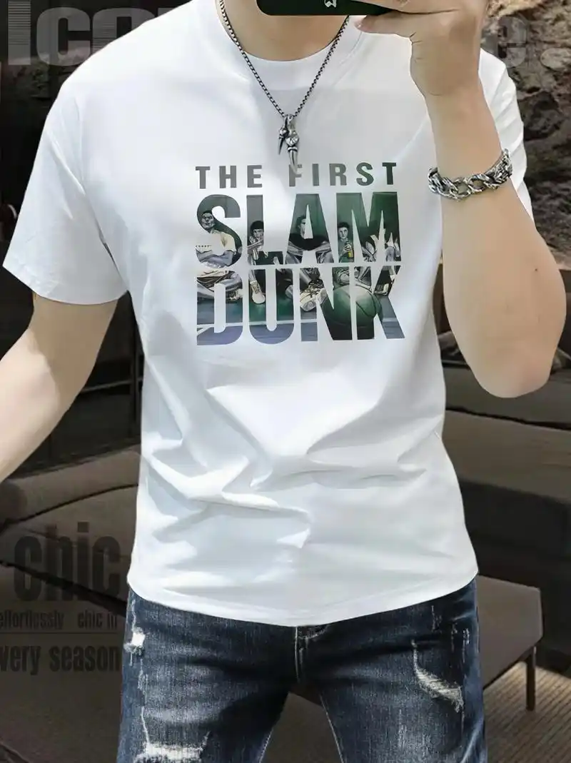 蓝晟依潮牌短袖t恤,潮流时尚又百搭,上身帅气又好穿