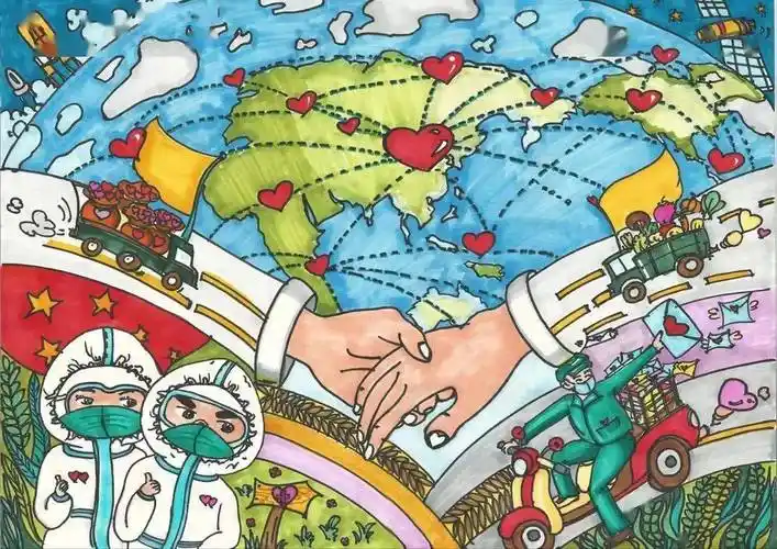 众志成城,抗击疫情——主题绘画作品展示_初一_初二_初三