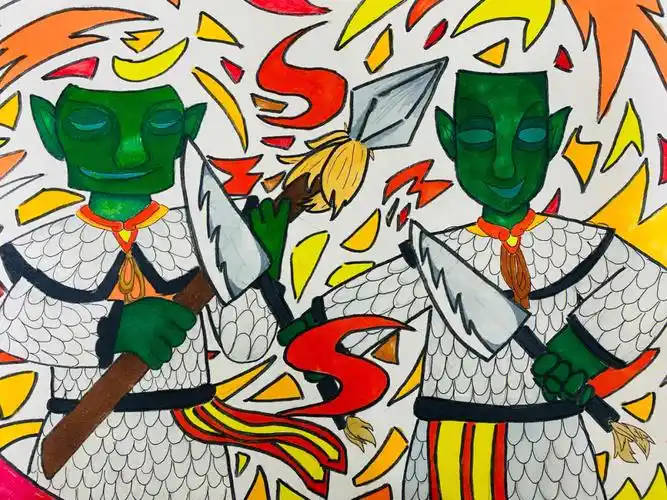 三星堆创意儿童画