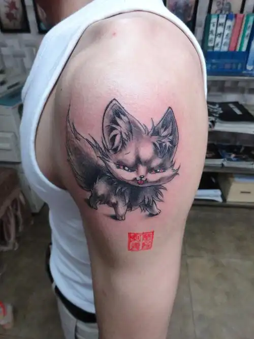 吉祥纹身#大臂纹身#貔貅纹身图案#吴江酷客纹身