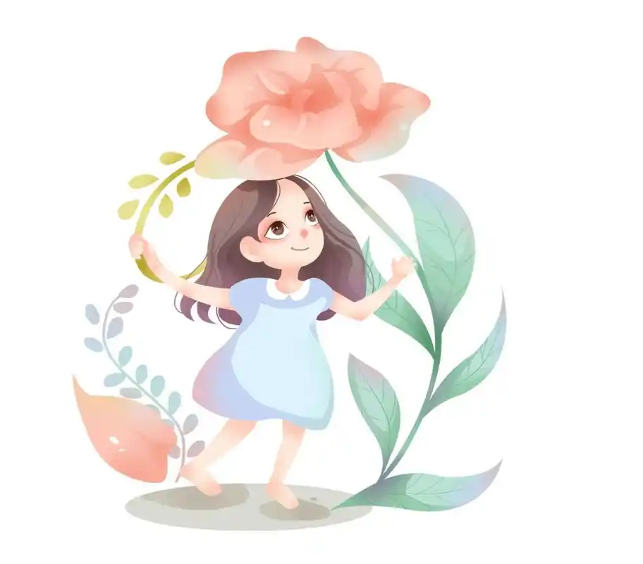 94今日素材 	 92手绘卡通清新唯美跳芭蕾女孩跳舞人物png素材