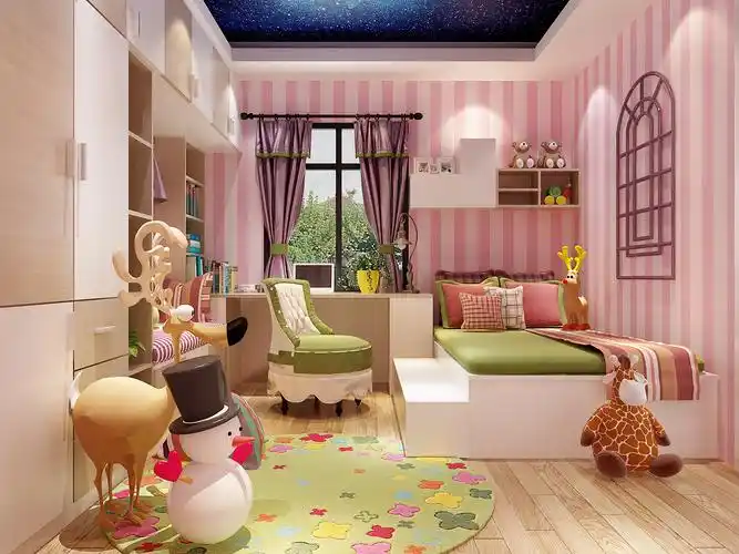 欧式风格女孩儿童房
