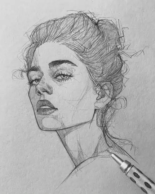 一组超棒的人物素描肖像