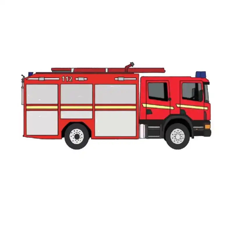 免抠元素|可爱卡通消防车简笔画环创可打印  秋冬季节,天气干燥是火灾