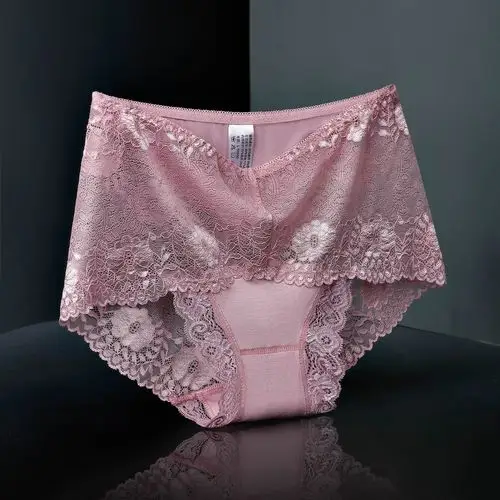 现货新款蕾丝中高腰女士内裤大码青女性蕾丝边性感三角裤工厂批发