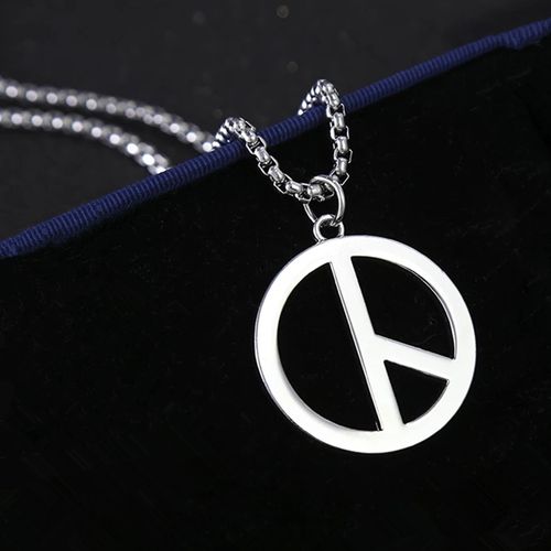 权志龙款和平符号反战标志吊坠潮人男女时尚钛钢项链嘻哈朋克饰品
