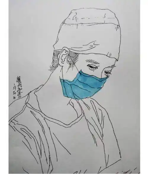 《白衣天使》速写 陈粤丹