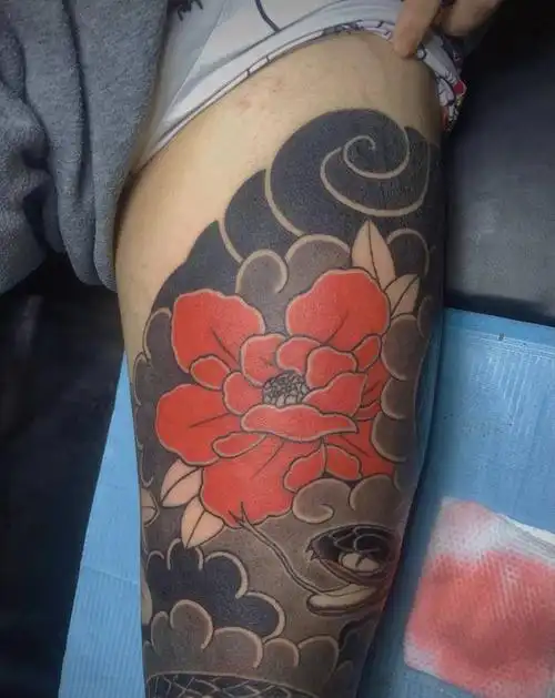 日式花腿细节纹身图片_老传统纹身图案