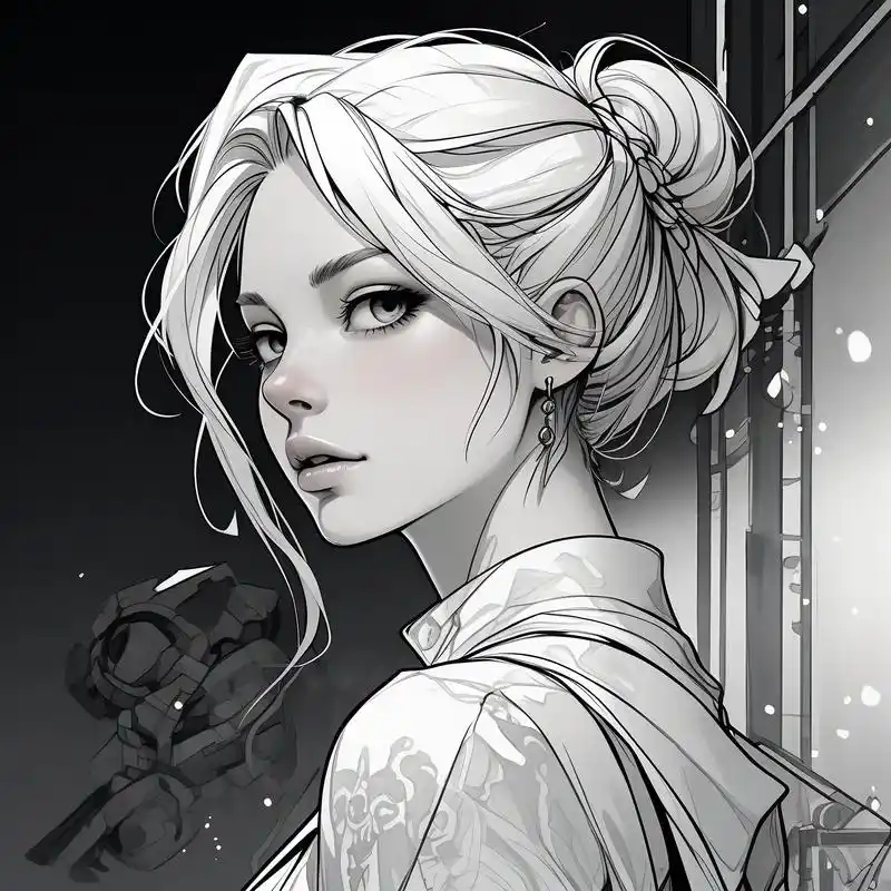 96 唯美手绘女侧脸头像 94 探索手绘艺术的魅力,这组唯美的女侧脸