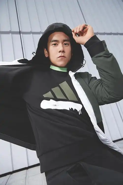 酷动正品adidas阿迪达斯彭于晏同款运动型薄绒外套防风运动茄克