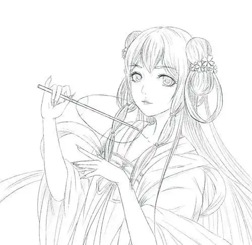 简笔画古风人物简单