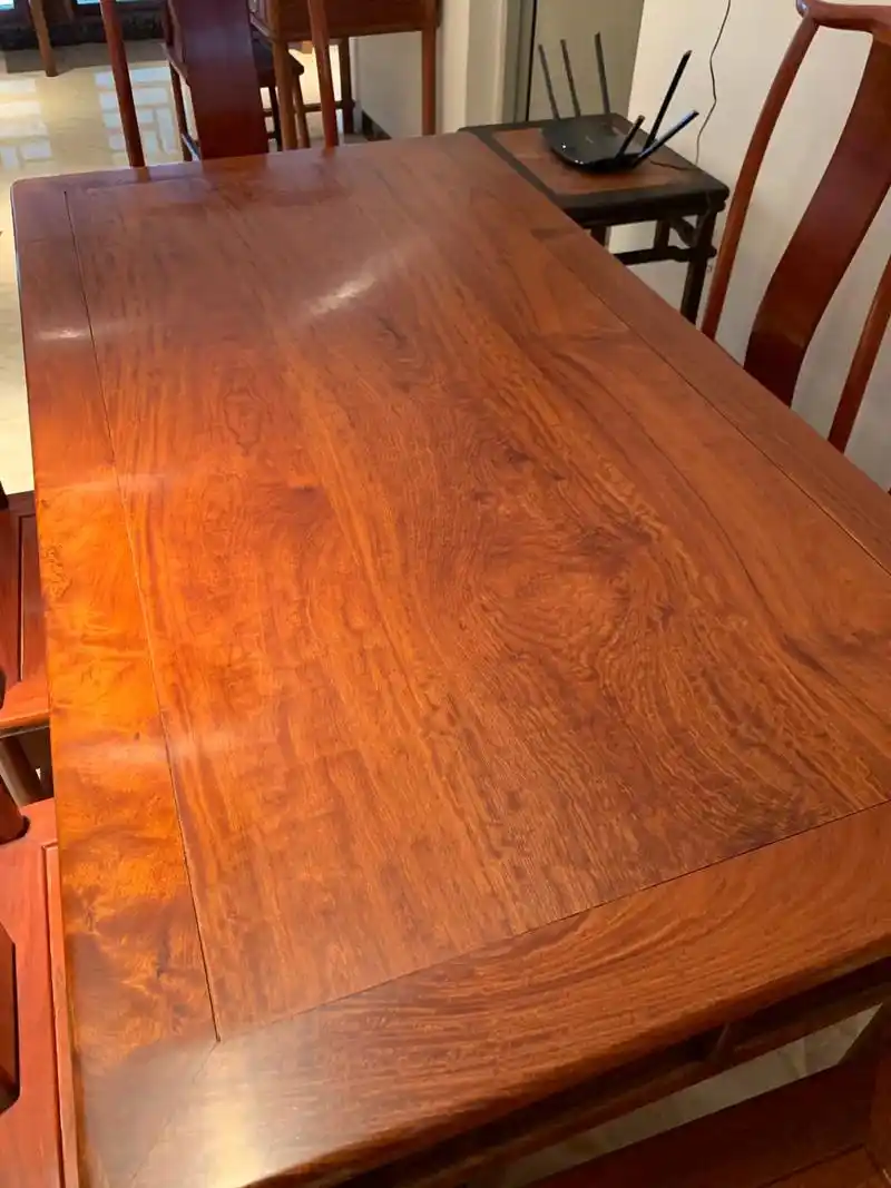 创作灵感 #红木餐桌效果图  大果紫檀长方形餐桌 - 抖音