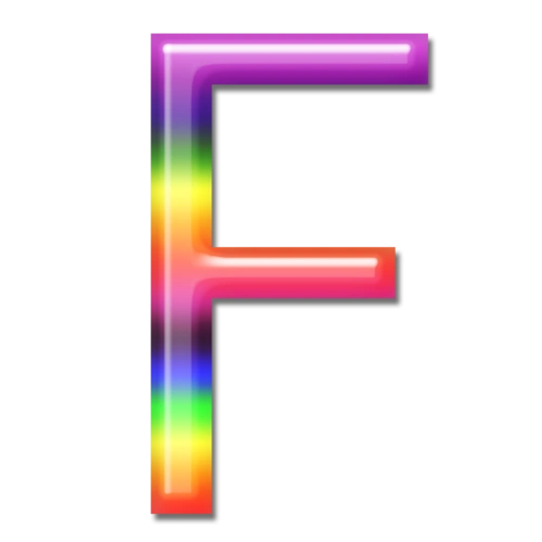 立体炫彩字母彩虹字体f图片