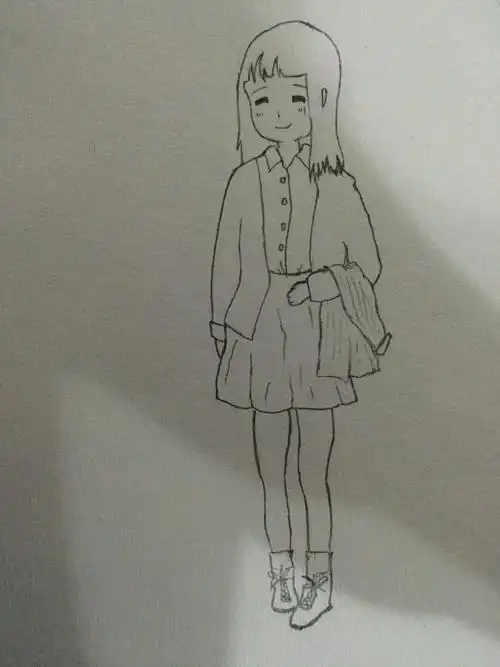 漫画铅笔画图片可爱简单女孩(不涂色)简单可爱漂亮的小女孩一起来画画