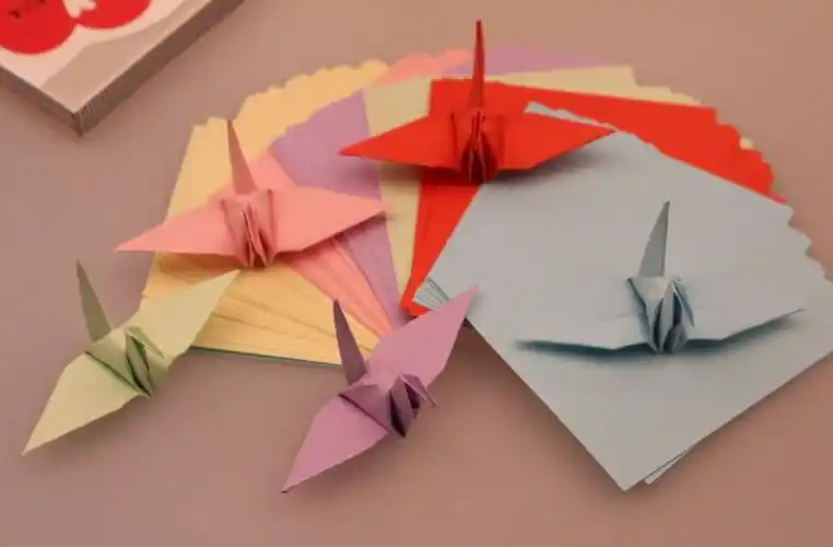 批发现货6元四包75cm千纸鹤折纸彩色纯手工折纸手感超好纸张