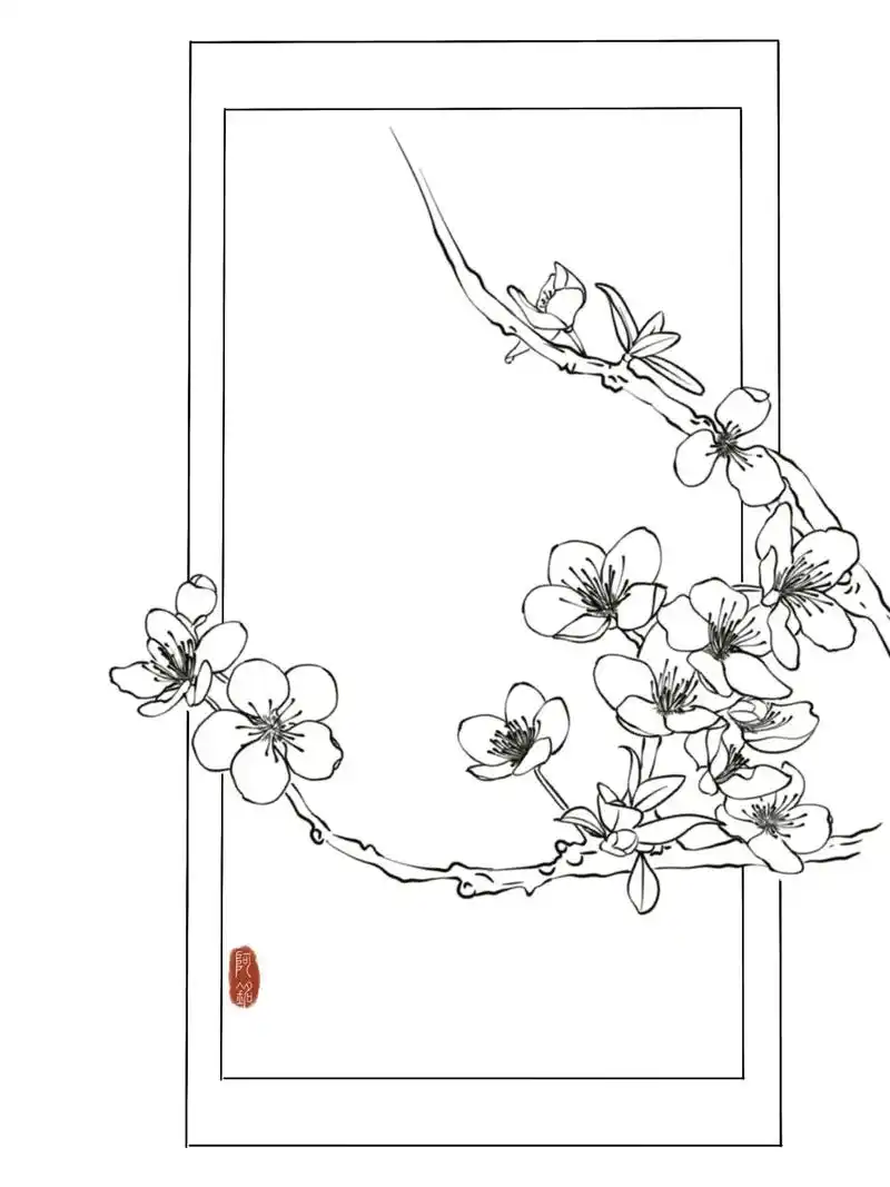 花卉线稿.#儿童简笔画 #线稿 #一起学画画 #素花纹身 # - 抖音