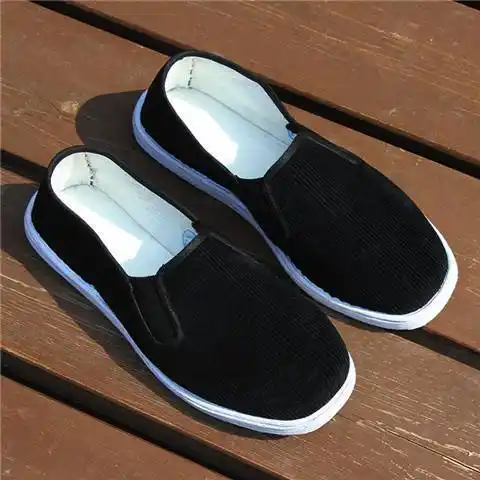 罗玛奇饰 男休闲老式千层布鞋男工作北京老布鞋手工布底青布鞋 圆口布