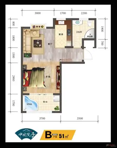 一室一厅51㎡