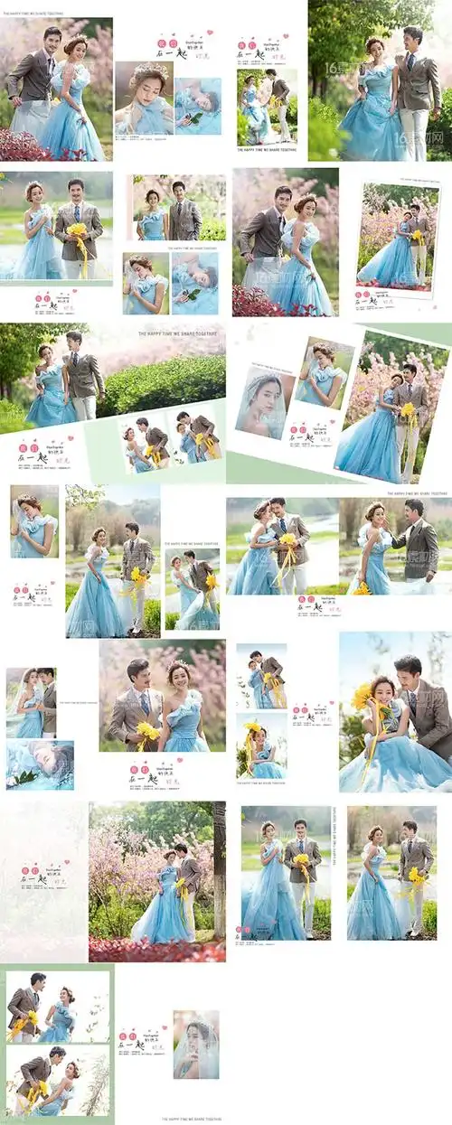 耳朵手捧礼花靠着你浅蓝色婚纱婚纱摄影婚礼摄影婚纱广告相册画册排版