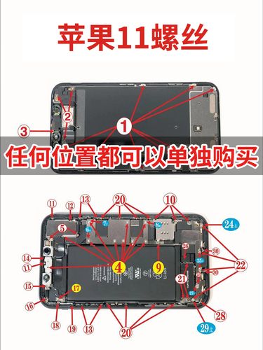 适用于苹果iphone11主板螺丝 11屏幕压片摄像头听筒螺丝 分类好