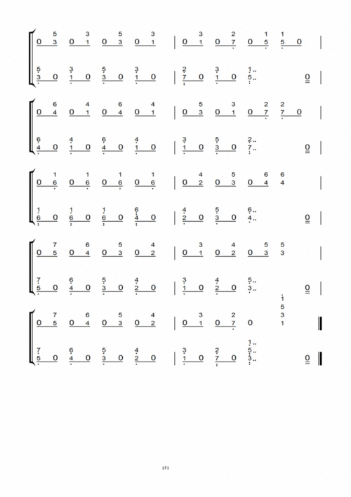 小鸭子儿童幼儿最简版钢琴双手简谱钢琴谱钢琴简谱.pdf 2页