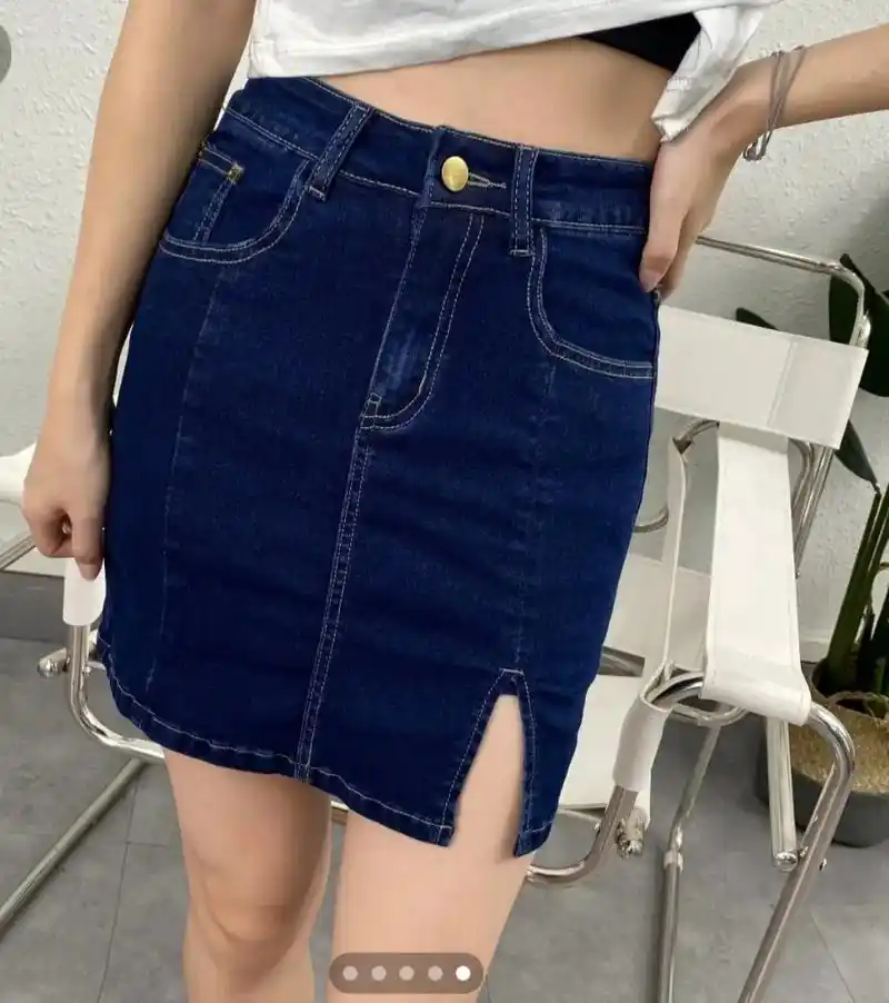 8352夏季新款紧身高腰a字显瘦开叉半身裙包臀牛仔短裙裤裙女 - 抖音