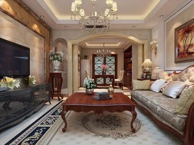 图设计赏析-客厅装修效果图 br>同时,简约欧式风格最适用于大面积房子