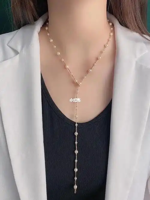 多种戴法akoya珍珠花式毛衣链项链