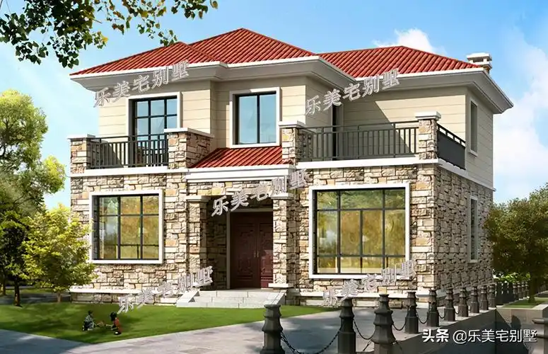 楼房风水最好户型图 7套农村二层别墅房屋设计图,双露台 卧室套间