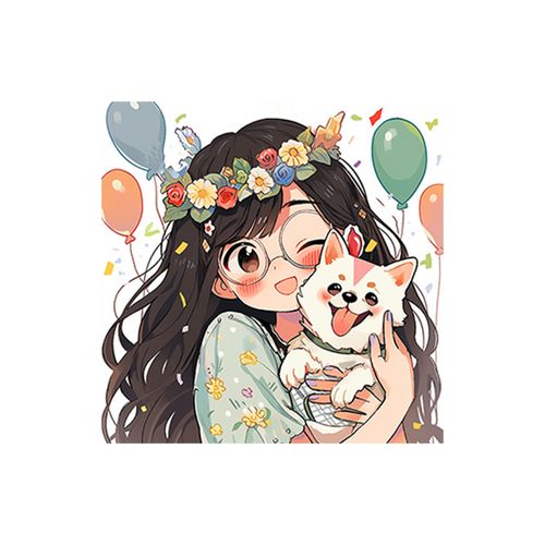 卡通人物十字绣2024新款治愈女孩可爱卧室客厅简单绣手工装饰画