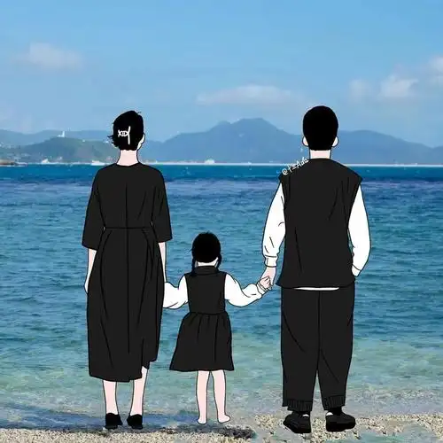 一家三口幸福背影头像 背影头像图片大全 -【爱个性】