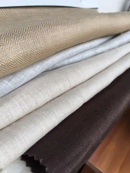 101 亚麻棉 面料 竹节麻纯色亚麻布布料休闲服 亚麻服装布料图片_18