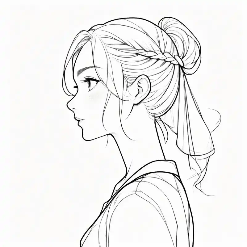 侧面头像,展现女性的独特气质.简单而不失优雅,干净中透露出高贵.