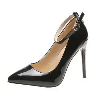 床上高跟鞋情趣性感大码细跟反串演出夜店空姐职业变装伪娘 黑色12