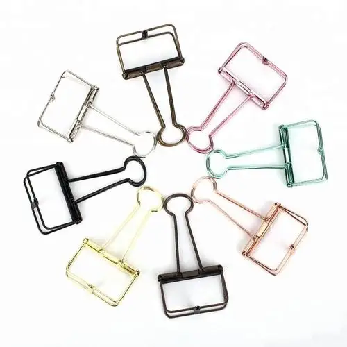 customized colorful folding metal long tail clip binder clip