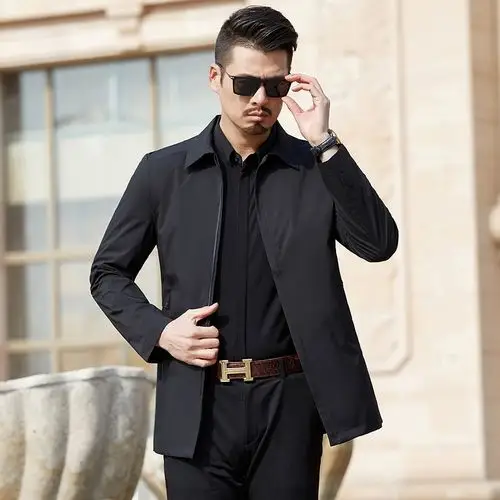 2020春秋季新款男装商务休闲中年男士夹克外套爸爸装潮30/40/50岁