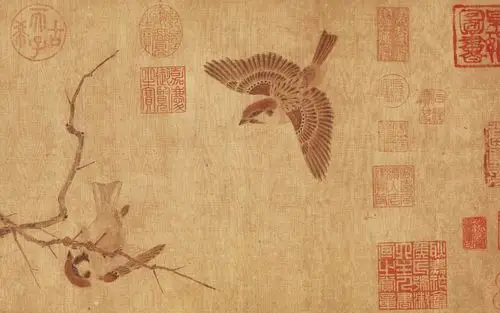 宋 崔白 寒雀图卷 局部