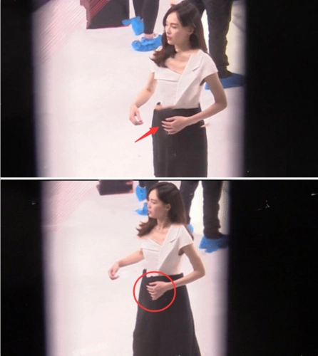 35岁唐嫣小腹隆起,手捂肚子大到藏不住,罗晋深夜陪同医院检查!