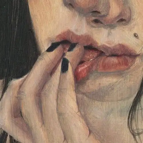 有艺术感的头像线条油画