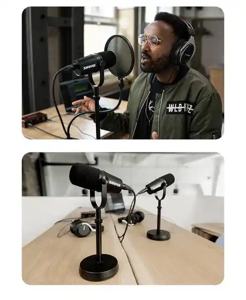 shure mv7x主播话筒专业直播录音配音设备套装动圈麦克风 mv7x(黑色)