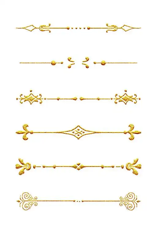 金色欧式边框花纹花边元素